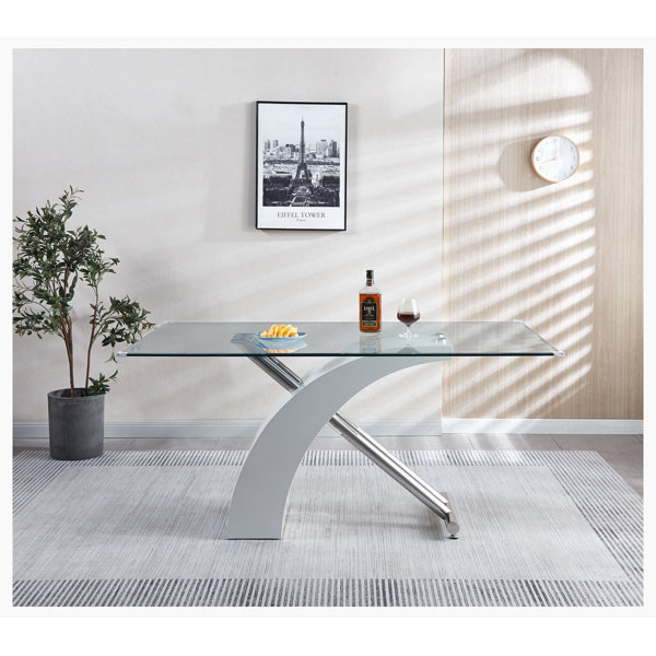 Mercer41 Verika Glass Dining Table Wayfair Canada